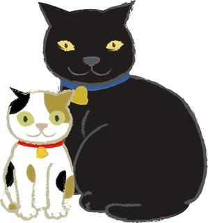 konta_jijirat802さんの姉弟の黒猫とミケ猫のキャラクターデザインへの提案