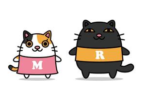 こまつちひろ (koma_chihi)さんの姉弟の黒猫とミケ猫のキャラクターデザインへの提案