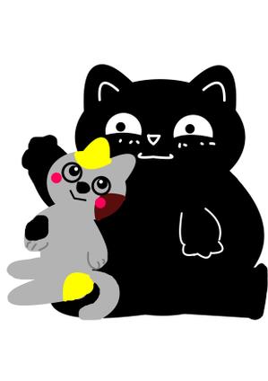 miia (miia)さんの姉弟の黒猫とミケ猫のキャラクターデザインへの提案