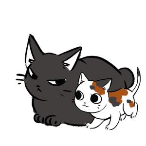 さんの姉弟の黒猫とミケ猫のキャラクターデザインへの提案