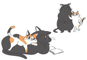 そらまめ (Solamame)さんの姉弟の黒猫とミケ猫のキャラクターデザインへの提案