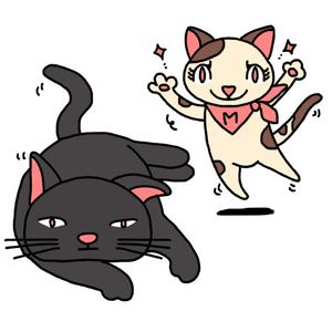 YAHAVAH ART STUDIO (bakaoru)さんの姉弟の黒猫とミケ猫のキャラクターデザインへの提案