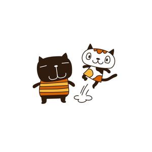 PLUS COLOR (plus_color)さんの姉弟の黒猫とミケ猫のキャラクターデザインへの提案