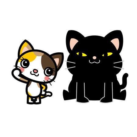 The Watanabakeryさんの事例 実績 提案 姉弟の黒猫とミケ猫のキャラクターデザイン はじめまして The クラウドソーシング ランサーズ