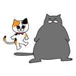 マコカフェ営業中 (macoto152cm)さんの姉弟の黒猫とミケ猫のキャラクターデザインへの提案