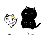 ama design summit (amateurdesignsummit)さんの姉弟の黒猫とミケ猫のキャラクターデザインへの提案