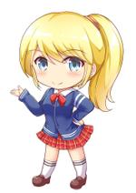 うめこぶ茶 (umekobucha)さんの女子中学生（白人美少女系）のキャラクターデザイン(2~3頭身)への提案