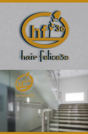  chopin（ショパン） (chopin1810liszt)さんの カフェ風美容室　hair felice3eの【スタンプ用】ロゴ制作をお願いしますへの提案