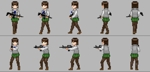 y ()さんのシューティングゲーム用の銃を持った女性キャラクターのデザイン依頼への提案