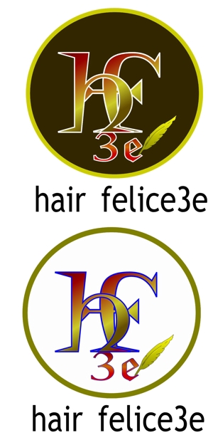 67kai (63ky2015)さんの カフェ風美容室　hair felice3eの【スタンプ用】ロゴ制作をお願いしますへの提案