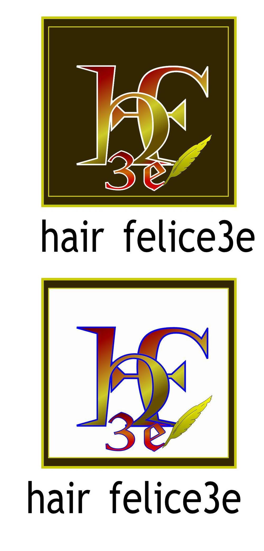  カフェ風美容室　hair felice3eの【スタンプ用】ロゴ制作をお願いします