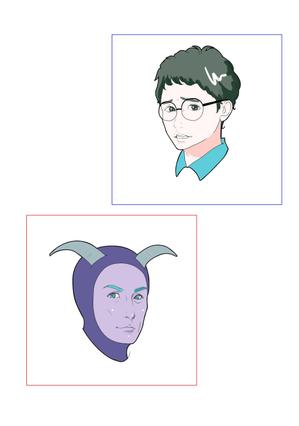 鈴木仁美 (eyene_sterne)さんの魔人と青年のキャラクターデザインへの提案