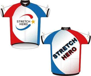 sudesign (su-1178)さんのストレッチ専門店「STRETCH HERO」の制服Tシャツデザインへの提案