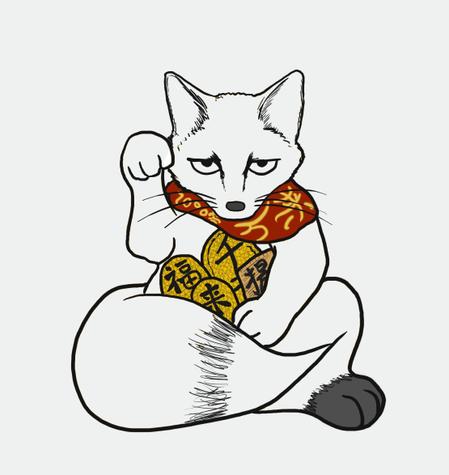 Kikutaniさんの事例 実績 提案 招き猫ならぬ招き狐のイラスト 初めまして イラスト クラウドソーシング ランサーズ