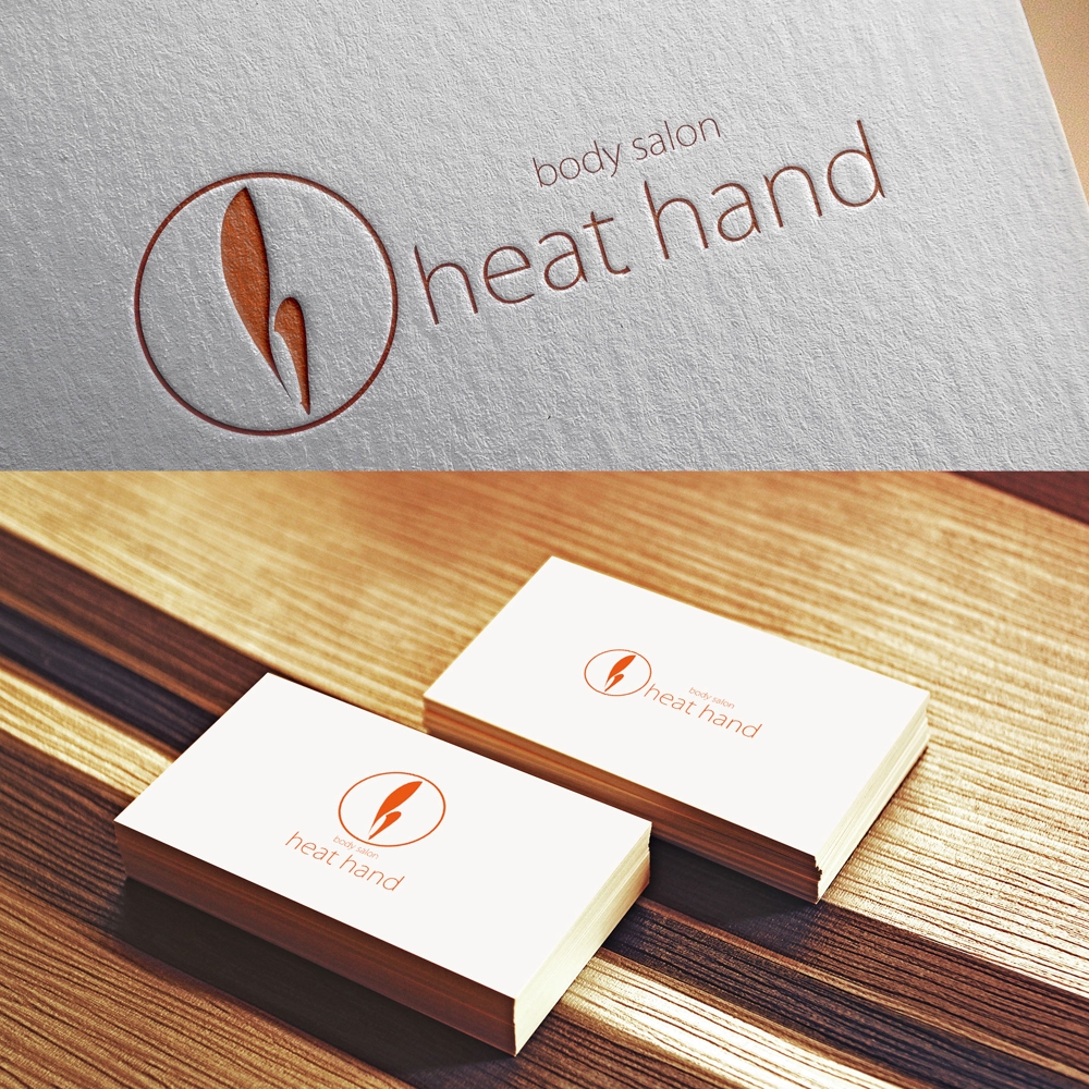 アロママッサージ、フェイシャルエステサロン「heat hand」のロゴ