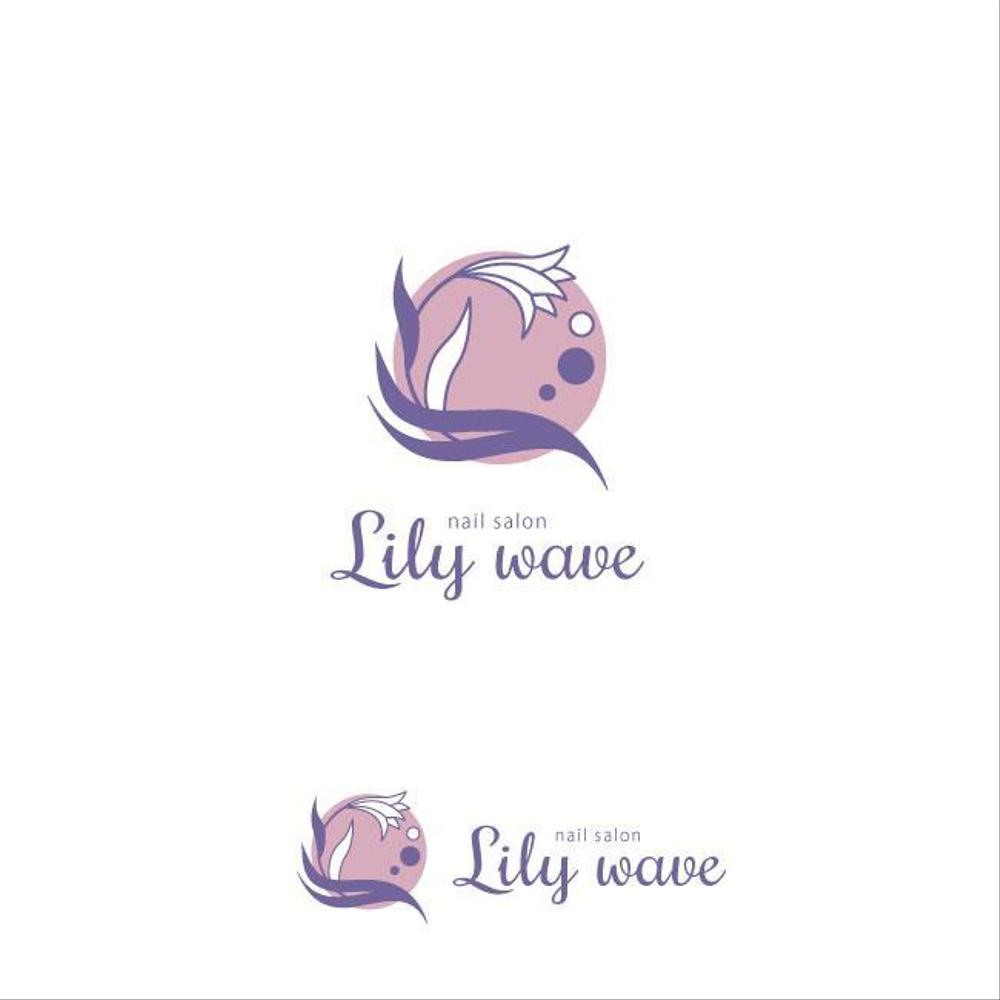 ネイルサロン　Ｌｉｌｙ　wave　の　ロゴとタイト