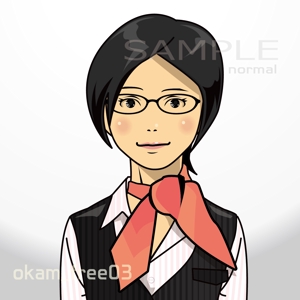 okam- (okam_free03)さんのやり手の女性営業社員（20代後半〜30代前半くらい）のチャットアイコン用キャラクターデザインへの提案