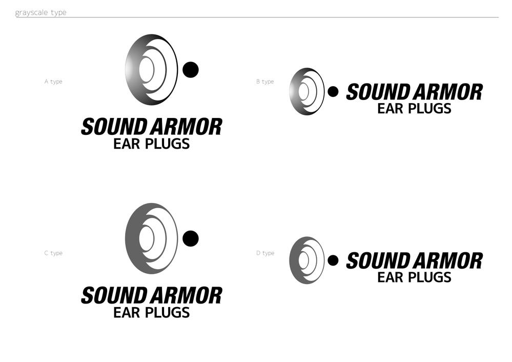 オリジナル商品,高品質耳栓「SOUND ARMOR」のロゴデザイン