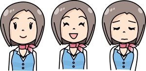 けんち蛍（けい） (ichi-bit)さんのやり手の女性営業社員（20代後半〜30代前半くらい）のチャットアイコン用キャラクターデザインへの提案