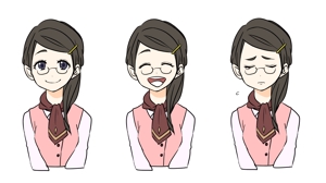 美鈴 ()さんのやり手の女性営業社員（20代後半〜30代前半くらい）のチャットアイコン用キャラクターデザインへの提案