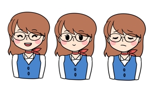 ねね子 (neneko)さんのやり手の女性営業社員（20代後半〜30代前半くらい）のチャットアイコン用キャラクターデザインへの提案