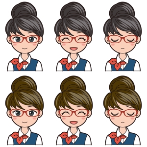Sanacha (chata_0213)さんのやり手の女性営業社員（20代後半〜30代前半くらい）のチャットアイコン用キャラクターデザインへの提案