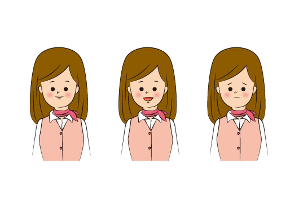 やり手の女性営業社員（20代後半〜30代前半くらい）のチャットアイコン用キャラクターデザイン
