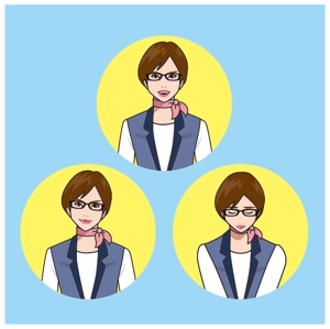 kinkonkan (kazumi_A)さんのやり手の女性営業社員（20代後半〜30代前半くらい）のチャットアイコン用キャラクターデザインへの提案