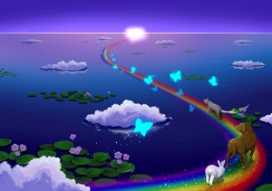 虹の橋と動物の綺麗なイラストの事例 実績 提案一覧 Id イラスト制作の仕事 クラウドソーシング ランサーズ