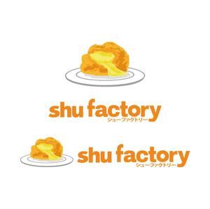 なおたろう (not68)さんのシュークリームショップ「shu factory」のロゴ制作への提案
