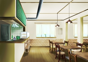 急募 ノベルゲーム風の動画で使う背景イラストの制作 カフェの背景 の事例 実績 提案一覧 ランサーズ
