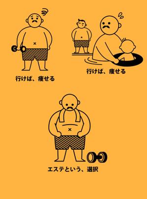 チカ (chikazawa27)さんの中年男性向けのダイエットエステのイラスト５種類への提案