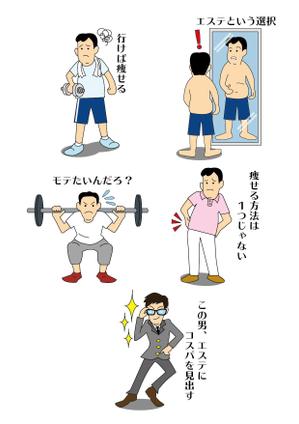 airfactory ()さんの中年男性向けのダイエットエステのイラスト５種類への提案