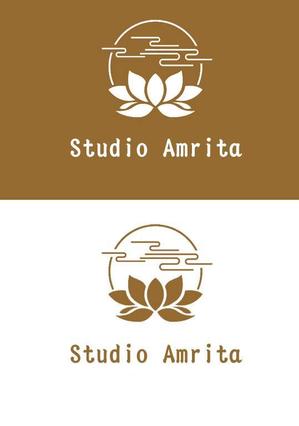 ぽんぽん (haruka322)さんの世界各国のダンス＆ヨガのスタジオ「Studio Amrita」のロゴへの提案