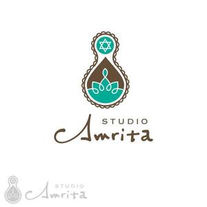 nekofuさんの世界各国のダンス＆ヨガのスタジオ「Studio Amrita」のロゴへの提案