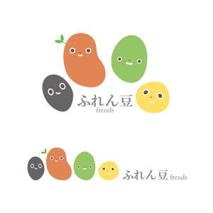 MY (lemon98v0e0v)さんの集まるお店「ふれん豆」のキャラとロゴの作成募集　豆粒が集まってる親しみやすいイメージへの提案
