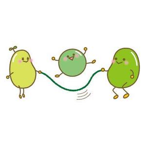 heart_b (heart_b)さんの集まるお店「ふれん豆」のキャラとロゴの作成募集　豆粒が集まってる親しみやすいイメージへの提案
