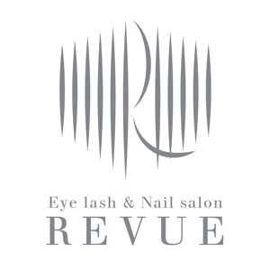 chanlanさんのまつ毛エクステンションとネイルのサロン「REVUE」のロゴへの提案