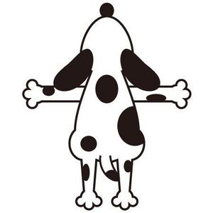 iknow (inoue_mistue)さんの犬が前足２本でしがみついている後ろ姿のかわいいイラストへの提案