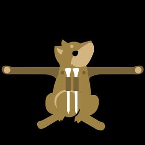 株式会社エージェント (agent_oshima)さんの犬が前足２本でしがみついている後ろ姿のかわいいイラストへの提案