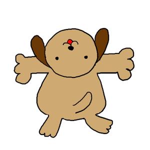 小寺宏美 (koromoon5)さんの犬が前足２本でしがみついている後ろ姿のかわいいイラストへの提案
