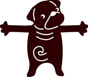 matd ()さんの犬が前足２本でしがみついている後ろ姿のかわいいイラストへの提案