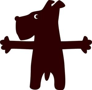 matd ()さんの犬が前足２本でしがみついている後ろ姿のかわいいイラストへの提案