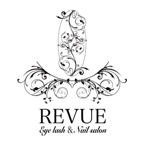 吉田 (TADASHI0203)さんのまつ毛エクステンションとネイルのサロン「REVUE」のロゴへの提案