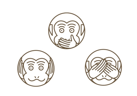 Marukeiさんの事例 実績 提案 日光東照宮の三猿のイラストデザイン