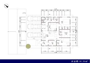 YUWENDESIGN (cafein)さんの平屋、狭小、3DK、夫婦＋子供一人用住宅間取り依頼への提案