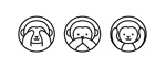 karaage_ohajiki8888さんの日光東照宮の三猿のイラストデザインへの提案