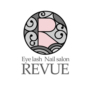 ＭＯＵ－ＫＡＮＥ (mou-kane)さんのまつ毛エクステンションとネイルのサロン「REVUE」のロゴへの提案