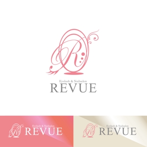 古谷浩 (hiro_f)さんのまつ毛エクステンションとネイルのサロン「REVUE」のロゴへの提案