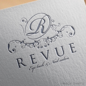無彩色デザイン事務所 (MUSAI)さんのまつ毛エクステンションとネイルのサロン「REVUE」のロゴへの提案